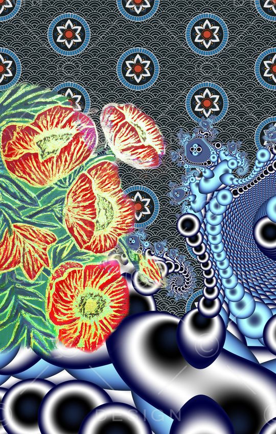 手绘花卉印花华亿平台图片