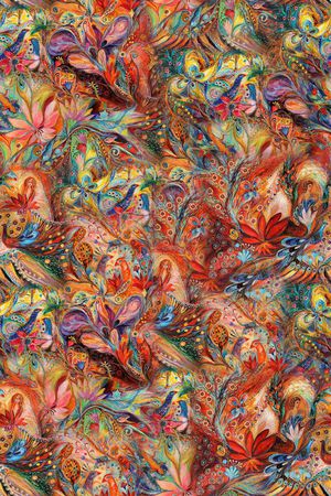 手绘花卉印花华亿平台图片