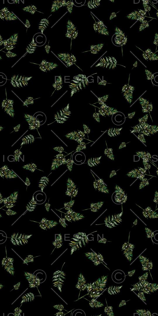 黑底花卉印花华亿平台图片