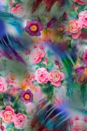 花卉印花华亿平台图片