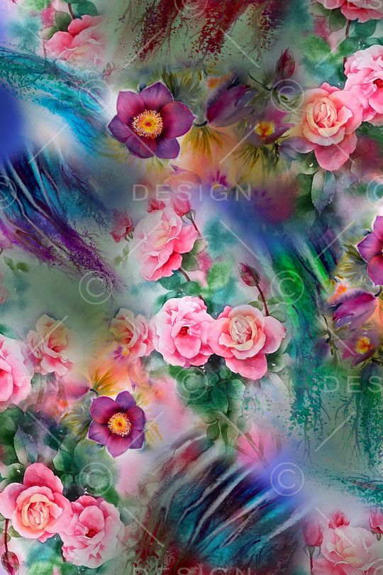 花卉印花华亿平台图片