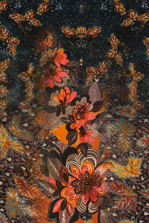 手绘花卉印花华亿平台图片