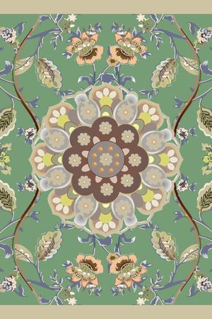 民族花卉印花华亿平台图片