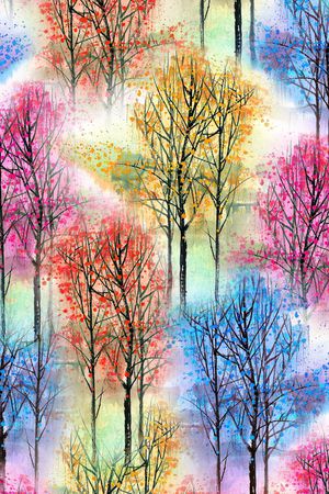 水彩花卉印花华亿平台图片