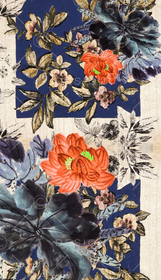 花卉印花华亿平台图片