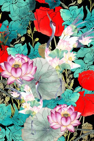 花卉印花华亿平台图片