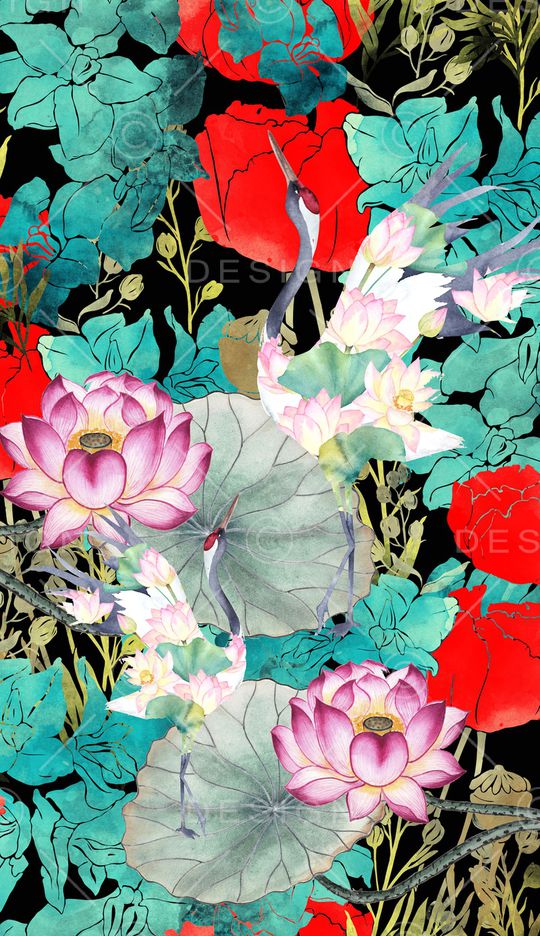 花卉印花华亿平台图片