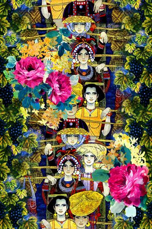 花卉印花华亿平台图片