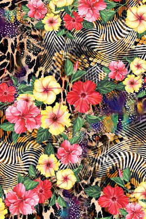 花卉印花华亿平台图片