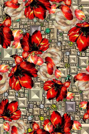 花卉印花华亿平台图片