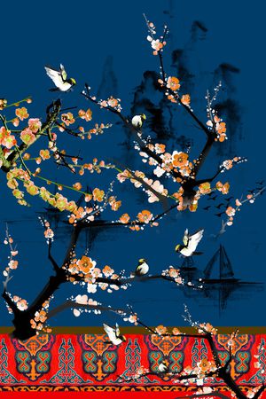 梅花印花华亿平台图片