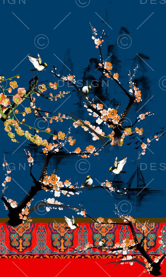 梅花印花华亿平台图片