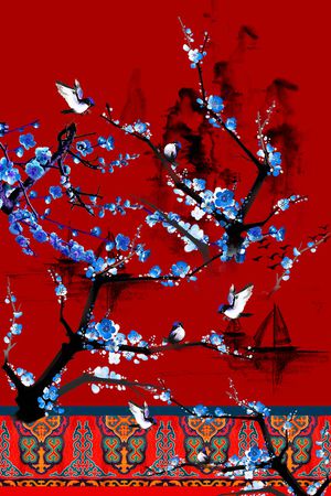 梅花印花华亿平台图片