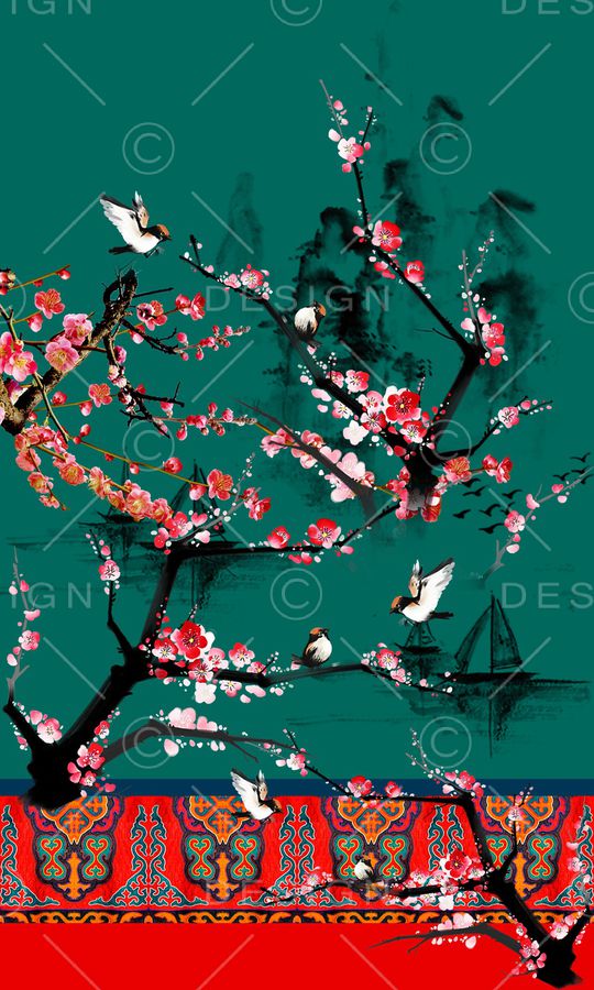 梅花印花华亿平台图片