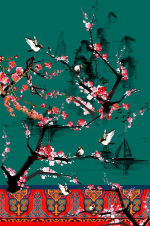 梅花印花华亿平台图片