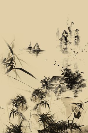 中国风定位花印花华亿平台图片