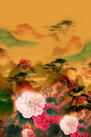 花鸟印花华亿平台图片