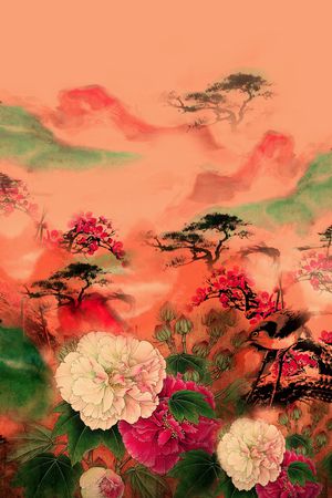 花鸟印花华亿平台图片