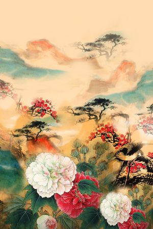 花鸟印花华亿平台图片