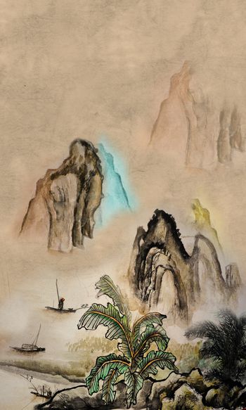 中国风印花华亿平台图片