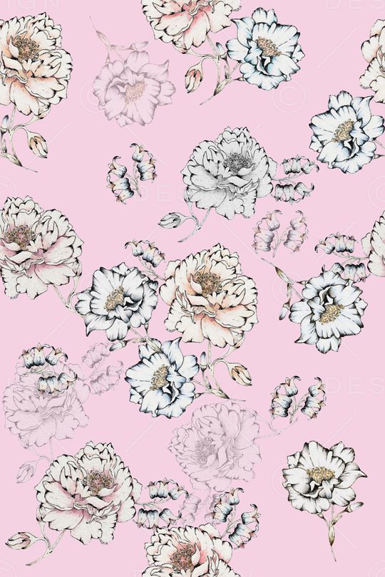 水彩花卉印花华亿平台图片