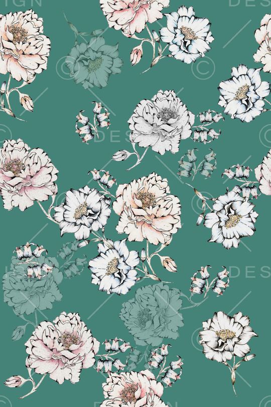 水彩花卉印花华亿平台图片