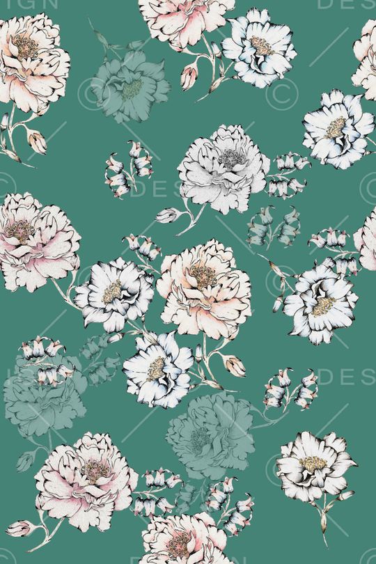 水彩花卉印花华亿平台图片