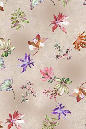 手绘花卉印花华亿平台图片