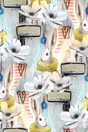 水彩花卉印花华亿平台图片