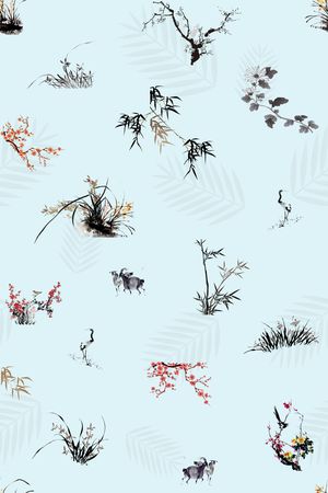 动物花卉印花华亿平台图片