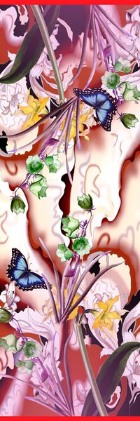 抽象花卉印花华亿平台图片