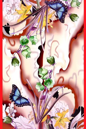 抽象花卉印花华亿平台图片