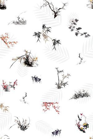 动物花卉印花华亿平台图片