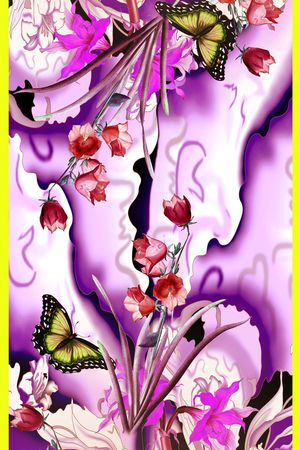 抽象花卉印花华亿平台图片