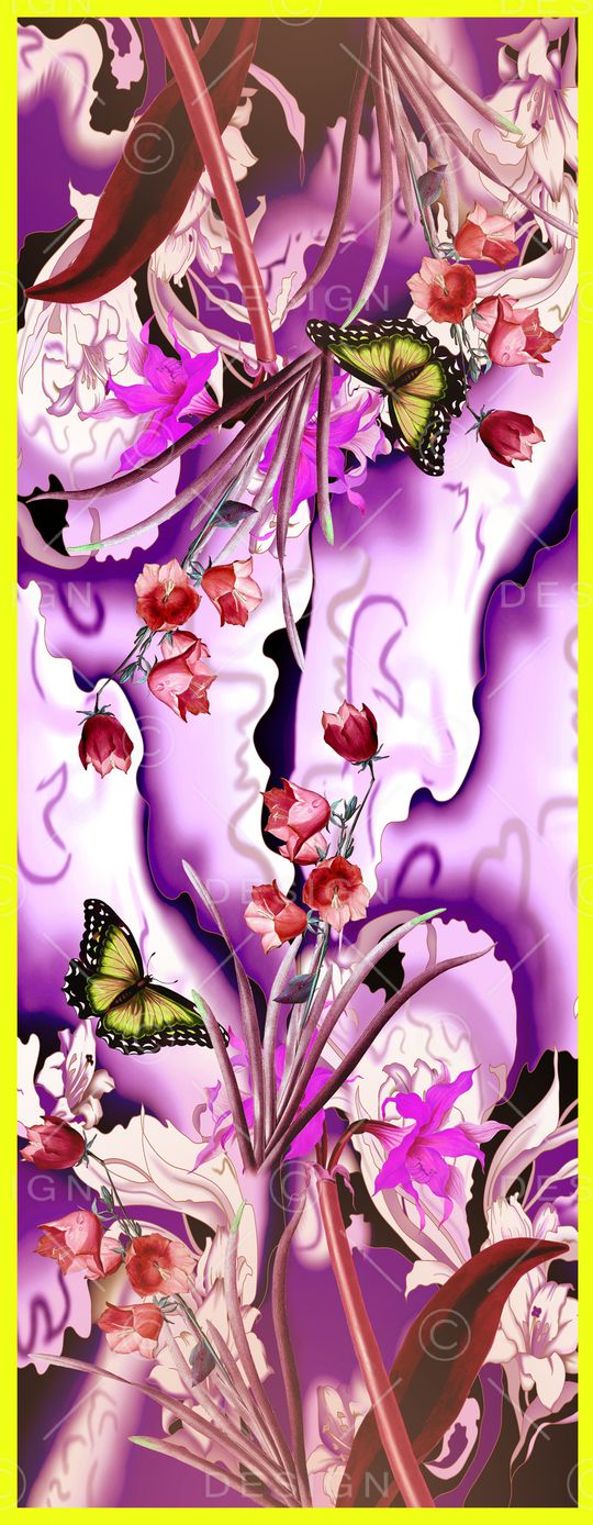 抽象花卉印花华亿平台图片