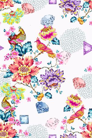 花卉印花华亿平台图片