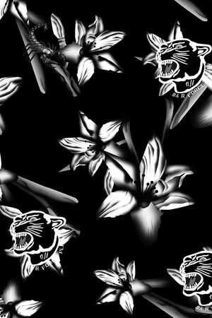 线条花卉印花华亿平台图片