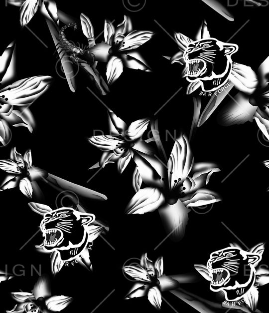 线条花卉印花华亿平台图片