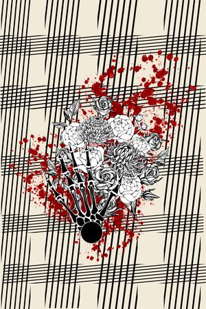 线条花卉印花华亿平台图片