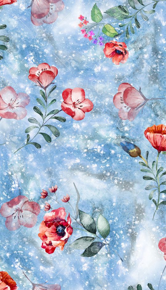 水彩花卉印花华亿平台图片