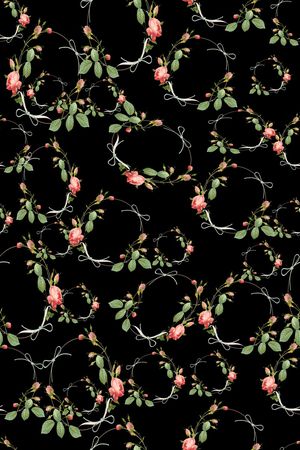 线条花卉印花华亿平台图片