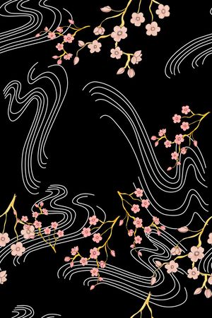 线条花卉印花华亿平台图片