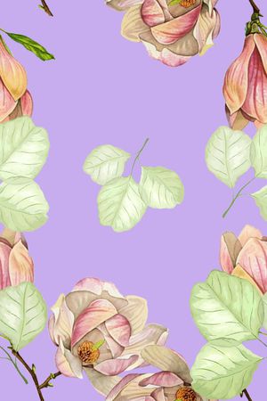 水彩花卉印花华亿平台图片