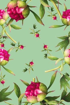 水彩花卉印花华亿平台图片