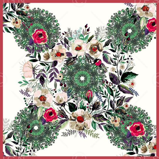 手绘花卉印花华亿平台图片