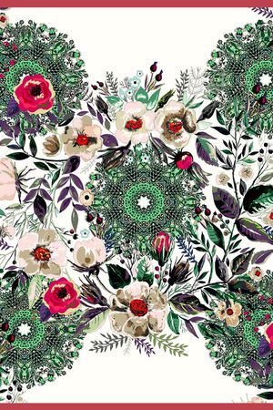 手绘花卉印花华亿平台图片