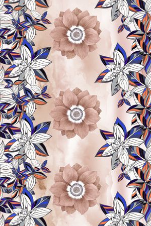 手绘花卉印花华亿平台图片