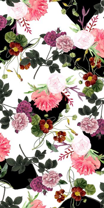 手绘花卉印花华亿平台图片