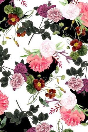 手绘花卉印花华亿平台图片