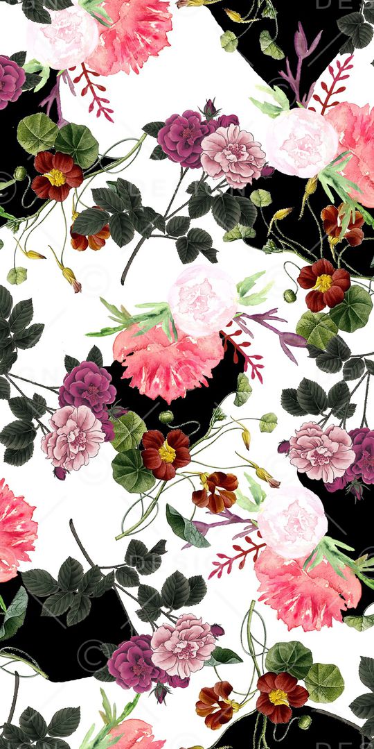 手绘花卉印花华亿平台图片